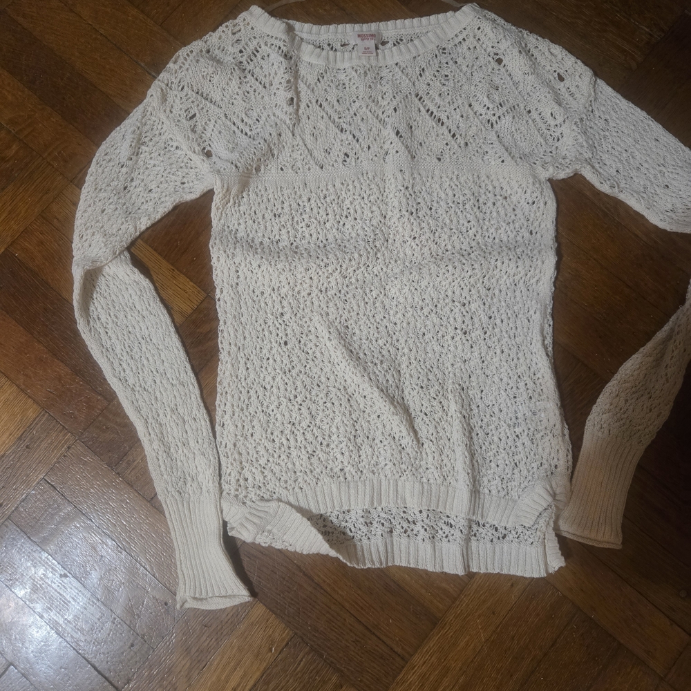 Mossimo Supply Co. White Textured Sweater